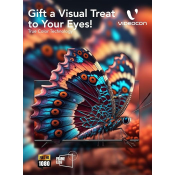 Videocon 43 Inch Edgeless Android 14 Full Hd Smart Tv Netflix, Youtube, Amazon Prime Etc, E43EL1100