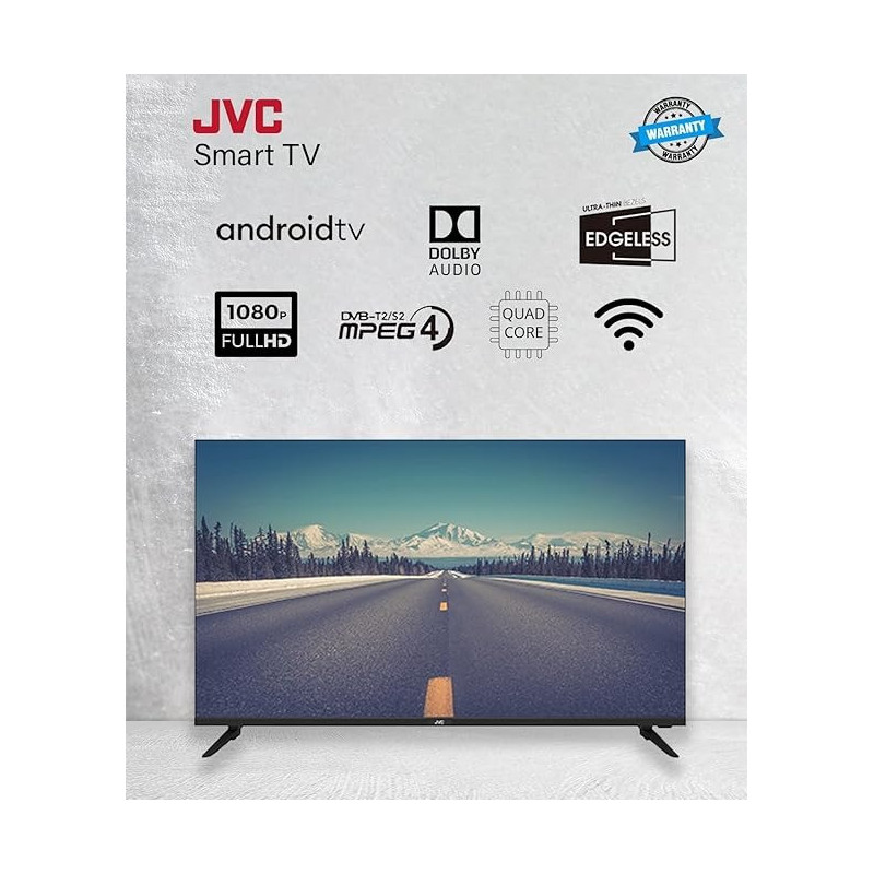 JVC 43 Inch Edgeless Full Hd Android 14 Smart Tv With JVC 43 Inch Edgeless Full Hd Android 14 Smart Tv With