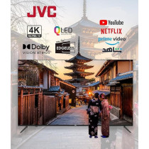 JVC 75 Inch 4K UHD Qled Edgeless Smart Tv With Voice Mouse, Bluetooth And Dolby, LT-75NQ7155, Black