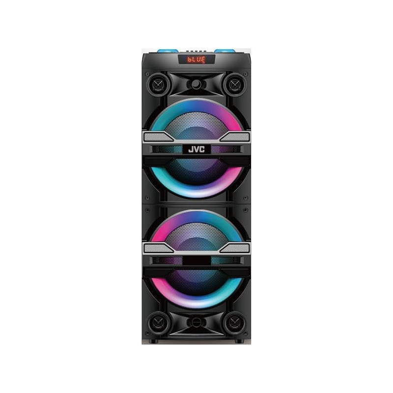 JVC Portable Party Speaker With Led Loghts And Wireless Mic, XS-N6112PB, Black