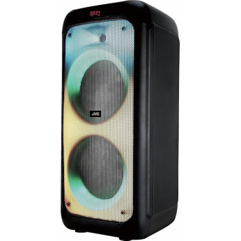 JVC Portable Party Speaker 1600W Pmpo With Led Flame Lights, Wireless Mic And Bluetooth, XS-N5213PB, Black
