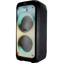 JVC Portable Party Speaker 1600W Pmpo With Led Flame Lights, Wireless Mic And Bluetooth, XS-N5213PB, Black