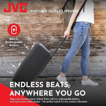 JVC Battery Powered Trolley Speaker With Wireless Mic, XS-N518PB