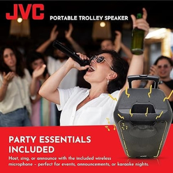 JVC Battery Powered Trolley Speaker With Wireless Mic, XS-N518PB
