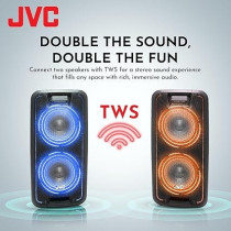 JVC Battery Powered Trolley Speaker With Wireless Mic, XS-N518PB