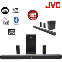 JVC 5.1 Inch Soundbar With Wireless Subwoofer Speaker, 3600W Pmpo, Bluetooth, Usb, Sd Card Compatible, TH-N430B
