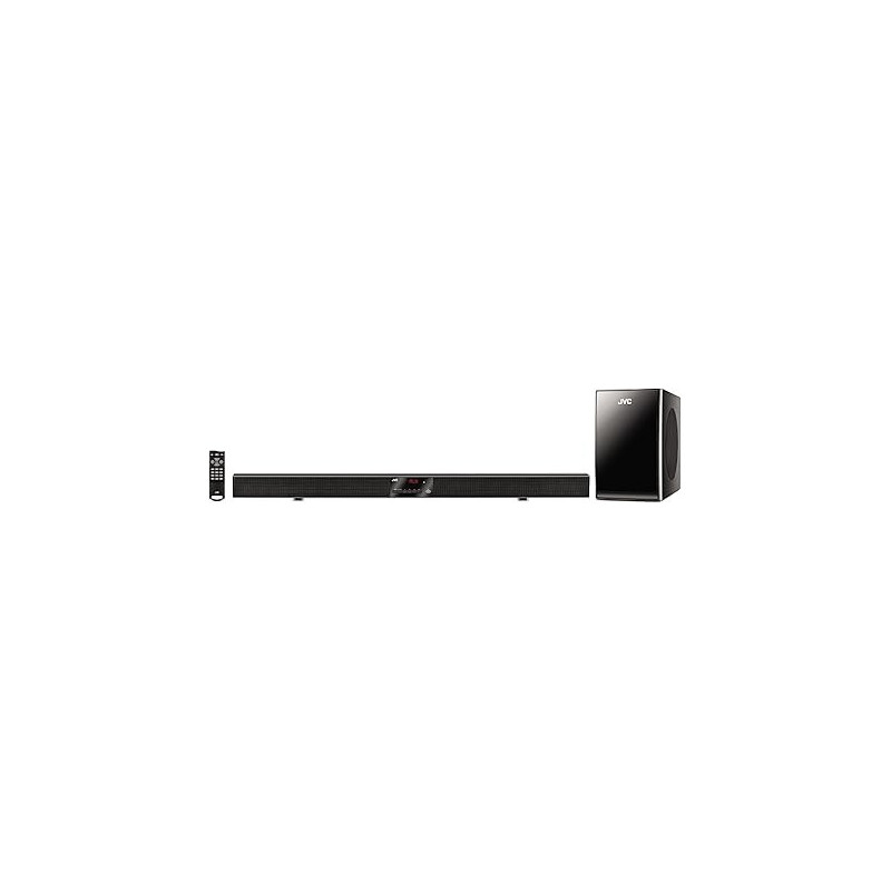 JVC 2.1 Channel Soundbar With Subwoofer Home Theater Surround Sound Speaker System, THBY370A, Black