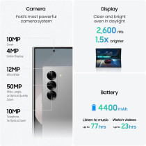 SAMSUNG Galaxy Z Fold6, AI Phone, 12GB RAM, 1TB Storage, Silver Shadow, Android Smartphone, 50MP Camera, Big Screen, Multi-tasking, S Pen, Long Battery Life  1 Year Samsung Warranty