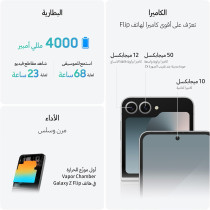 SAMSUNG Galaxy Z Flip6, AI Phone, 12GB RAM, 256GB Storage, Silver Shadow, UAE Version 1 Year Samsung Warranty