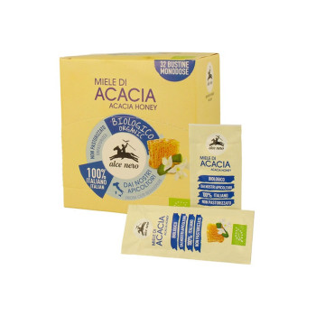 Alce Nero Organic Italian Acacia Honey, 32 Sachets x 6 Gram