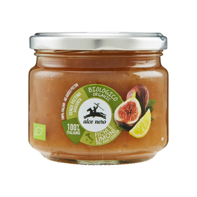 Alce Nero Organic Figs And Lemon Creating A Distinctive And Delicious Jam, 270 Gram