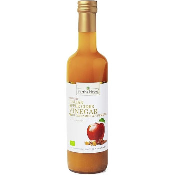 Earth'S Finest Organic Apple Cider Vinegar Cinnamon And Turmeric, 500 ml