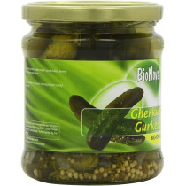 Bionova Organic Gherkins Sweet And Sour Providing A Balanced Sweet And Sour Flavor, 330 Gram