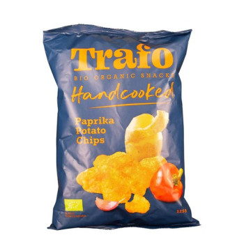 Trafo Organic Hand Cooked Potato Chips Paprika, 125 Gram
