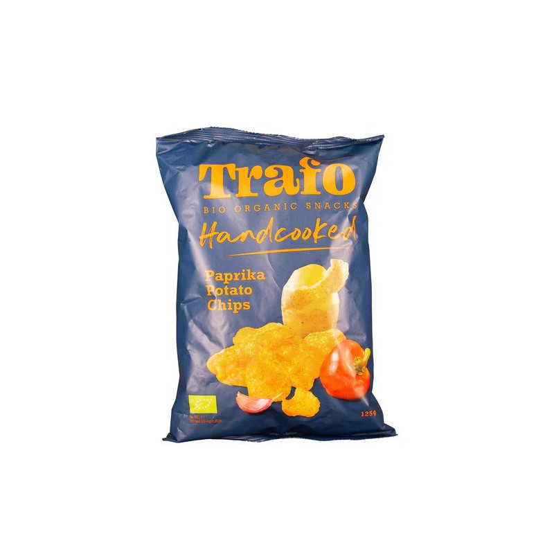 Trafo Organic Hand Cooked Potato Chips Paprika, 125 Gram