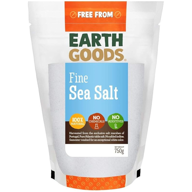 Earth Goods Free Form Organic Fine Sea Salt, 750 Grams