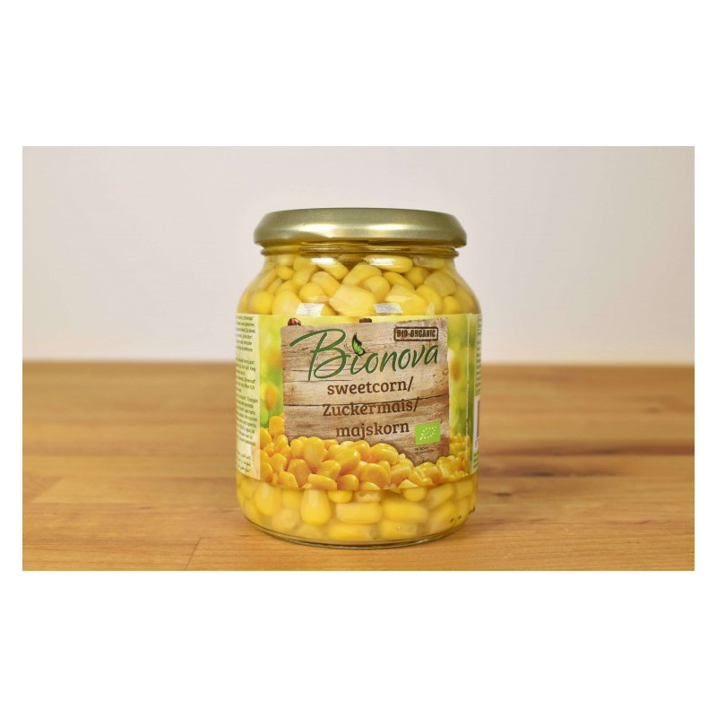 Bionova Organic Sweetcorn With No Added Sugars, Additives Or Preservatives, 340 Grams