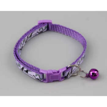 Pets Club Adjustable Cat Collar With Bell- Purple