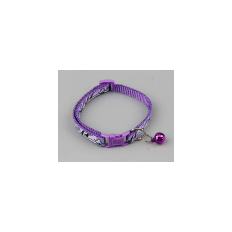Pets Club Adjustable Cat Collar With Bell- Purple