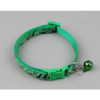 Pets Club Adjustable Cat Collar With Bell- Green