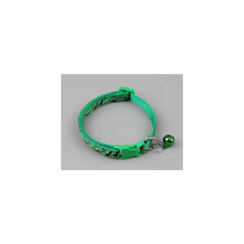 Pets Club Adjustable Cat Collar With Bell- Green