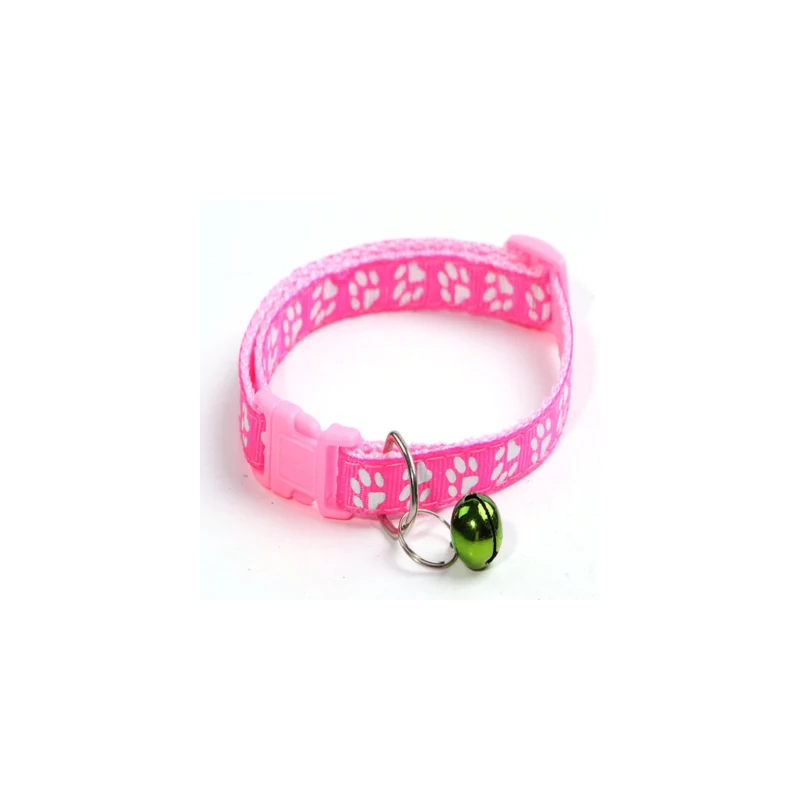 Pets Club Adjustable Cat Collar With Bell- Pink Paw