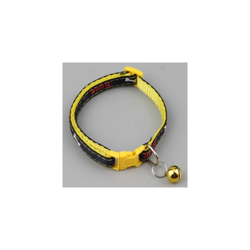 Pets Club Adjustable Cat Collar With Bell- Yellow/Black