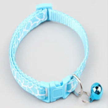 Pets Club Adjustable Cat Collar With Bell - Light Blue