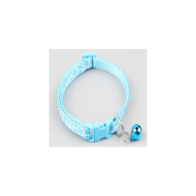 Pets Club Adjustable Cat Collar With Bell - Light Blue