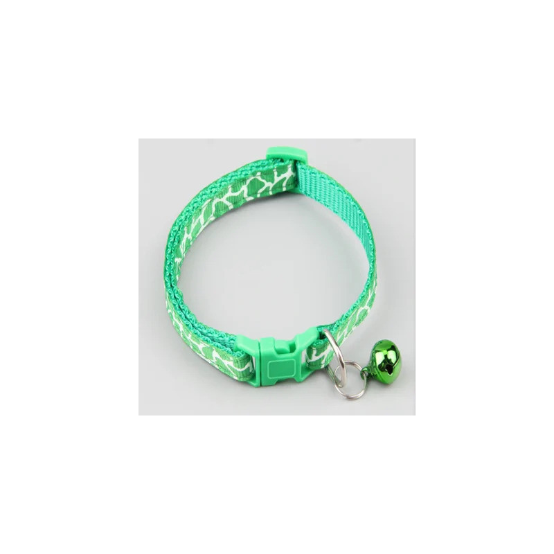 Pets Club Adjustable Cat Collar With Bell - Light Green