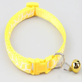 Pets Club Adjustable Cat Collar With Bell - Yellow