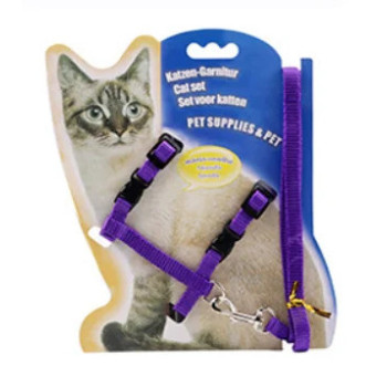 Pets Club Adjustable Cat Leash With Harness-Purple