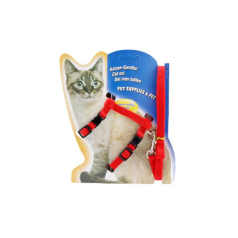 Pets Club Adjustable Cat Leash With Harness- Red