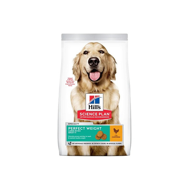 Hill's Science Plan Adult Perfect Weight Large Breed Dog Food with Chicken, 12kg