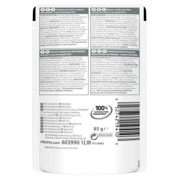 Hill's Science Plan Sterilised Young Adult Cat Chunks in Gravy with Chicken Pouches, 12 pack x 85g Each