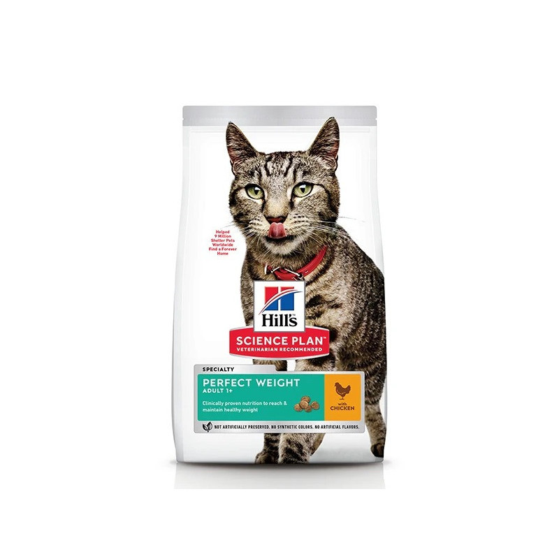 Hill's Science Plan Perfect Weight Adult Cat Food with Chicken, 7kg