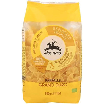 Alce Nero Organic Durum Wheat Semolina Farfalle, 500 G