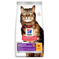Hill's Science Plan Sensitive Stomach And Skin Chicken Adult Dry Cat Food, 1.5kg