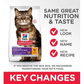 Hill's Science Plan Sensitive Stomach And Skin Chicken Adult Dry Cat Food, 1.5kg