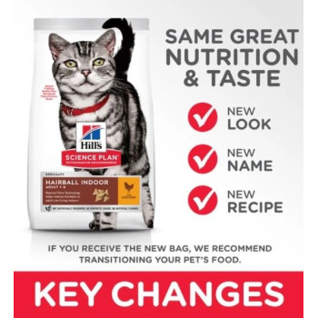 Hill's Science Plan Hairball Indoor Adult Dry Cat Food, 3kg