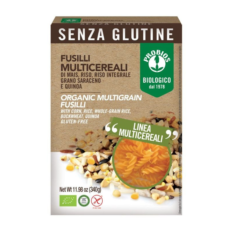 Probios Organic Multigrain Pasta Fusilli Gluten Free, 340 G