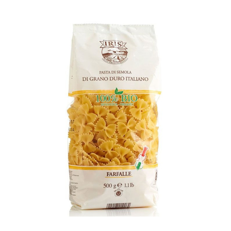 Iris Organic Durum Wheat Pasta, Farfalle Shape, 500 G