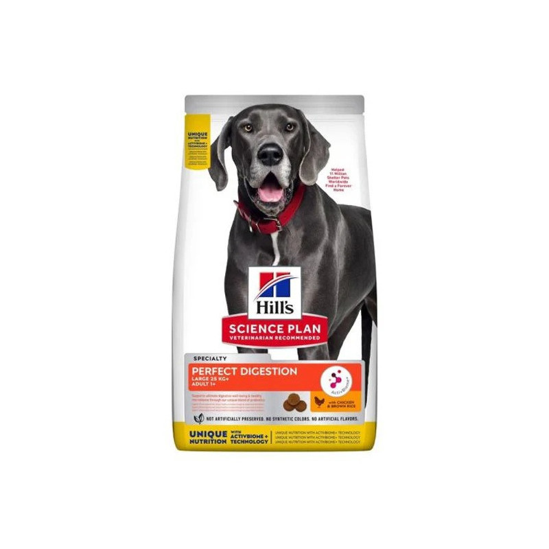 Hill's Science Plan Perfect Digestion Chicken And Brown Rice Large Breed Adult Dog Food, 14kg
