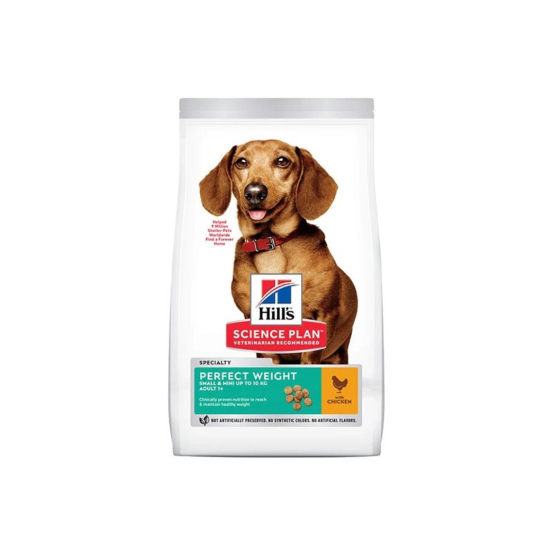 Hill's Science Plan Perfect Weight Small And Mini Adult Dog Food with Chicken, 1.5kg