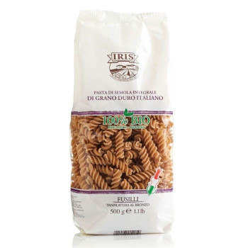 Iris Organic Durum Whole Wheat Pasta, Fusilli, 500 G