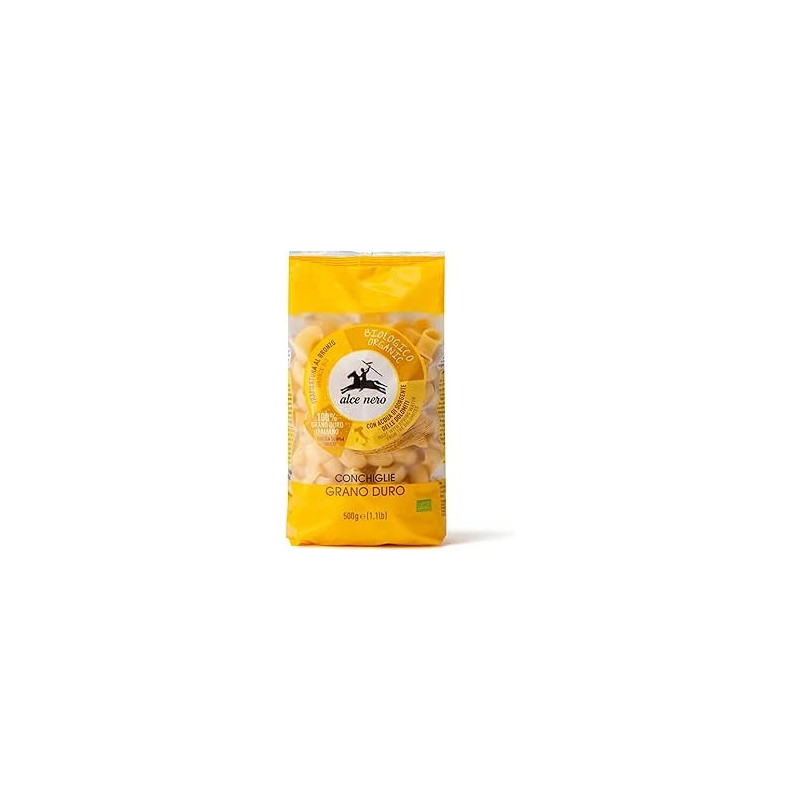 Alce Nero Organic Nutritious Durum Wheat, Conchiglie, 500 G