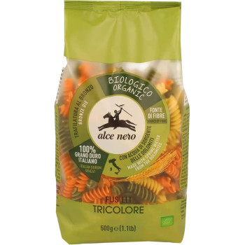 Alce Nero Organic Durum Wheat, Tricolor Fusilli, 500 G