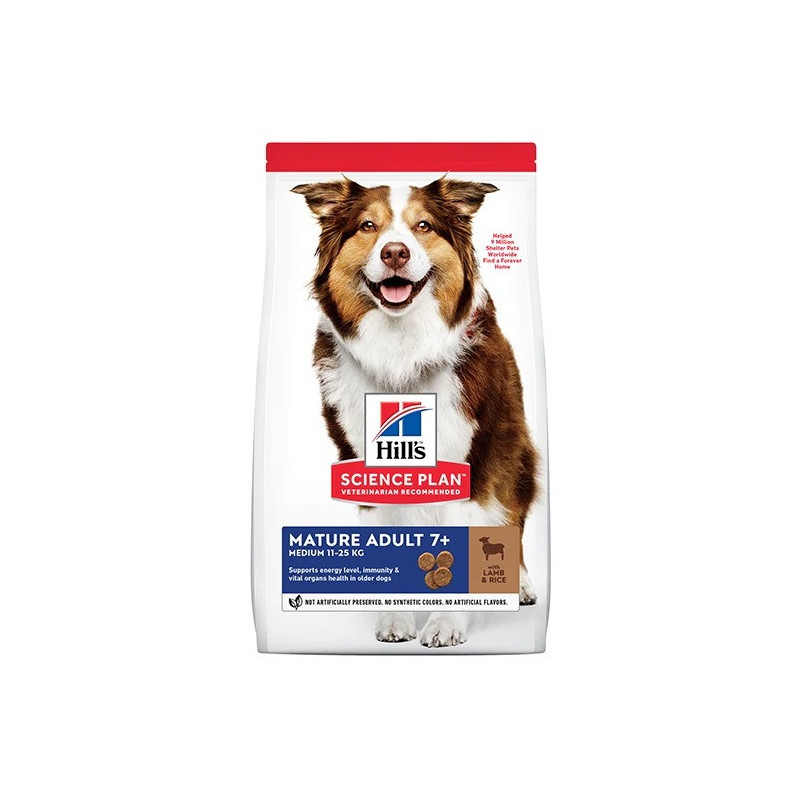 Hill's Science Plan Medium Mature Adult 7+ Dog Food with Lamb And Rice, 2.5kg