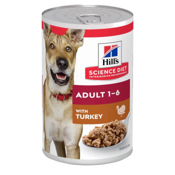 Hill's Science Plan Adult with Turkey Wet Dog Food, 10 pcs x 370g Each