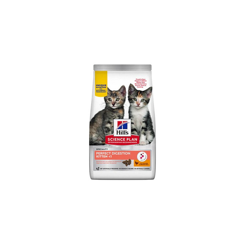 Hill's Science Plan Perfect Digestion Chicken With Brown Rice Kitten Dry Food, 1.5kg